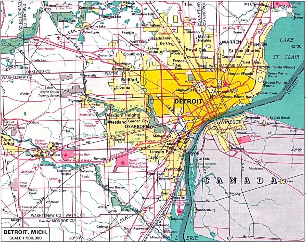 карта Детройта Підмосков'ї