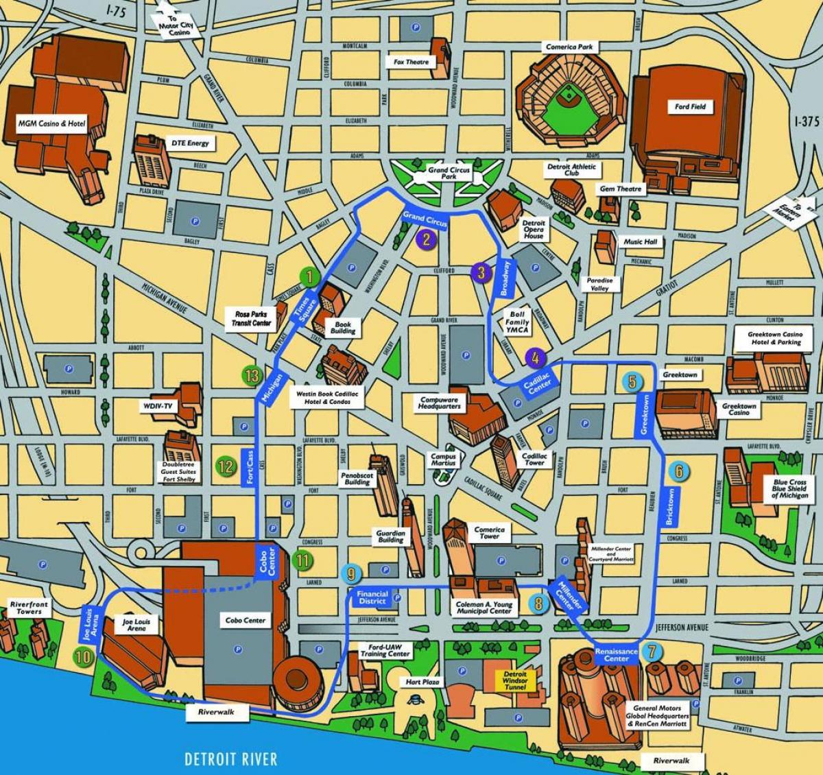 Детройт туристичне карті