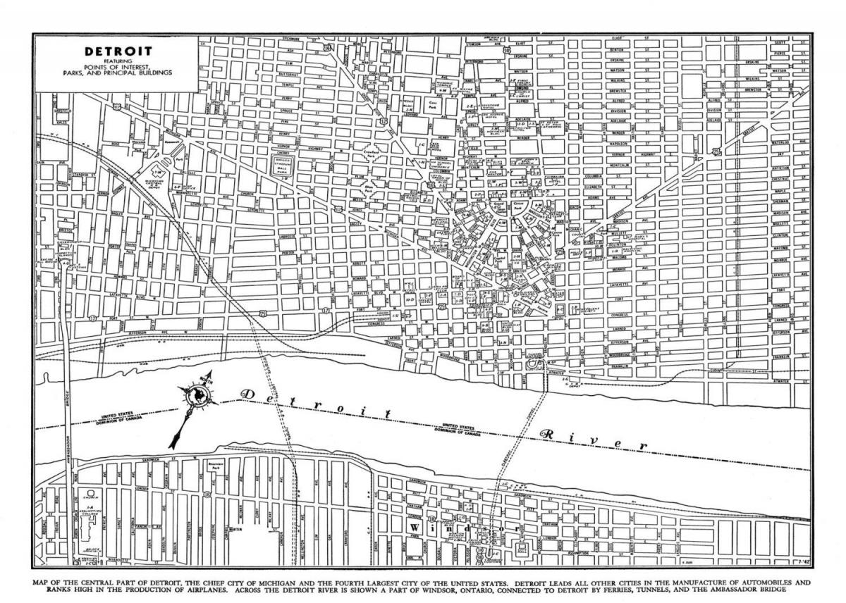 Детройт Місто карта вулиць