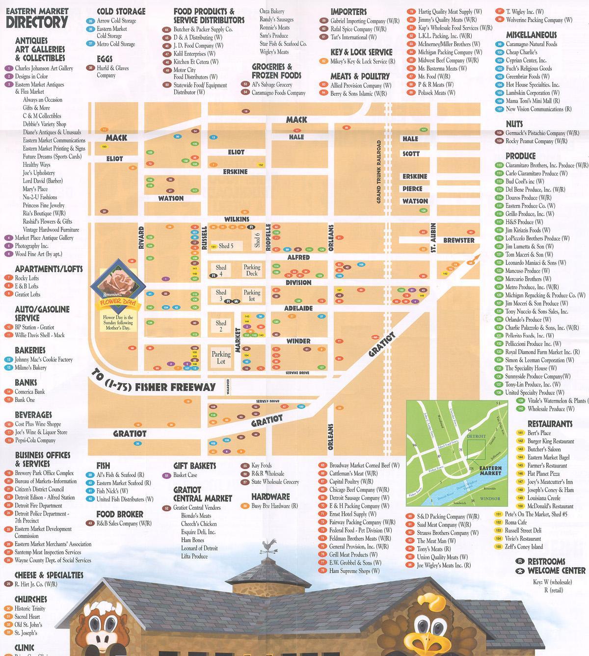 карта східного ринку Детройт