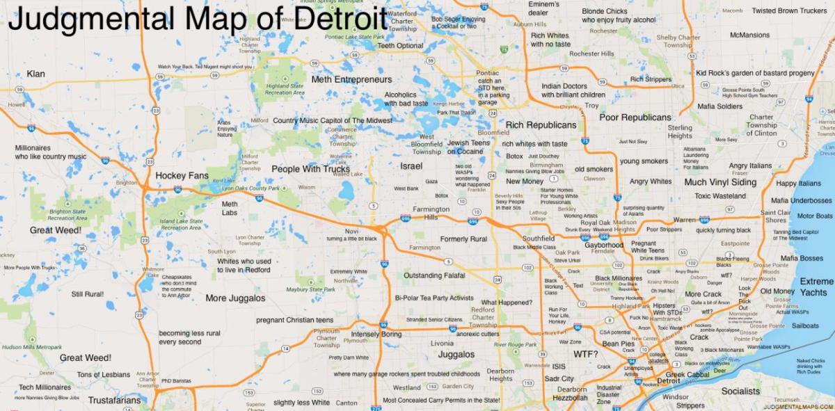засуджувати карті Детройта