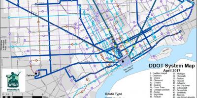 Карта Детройт автобусів