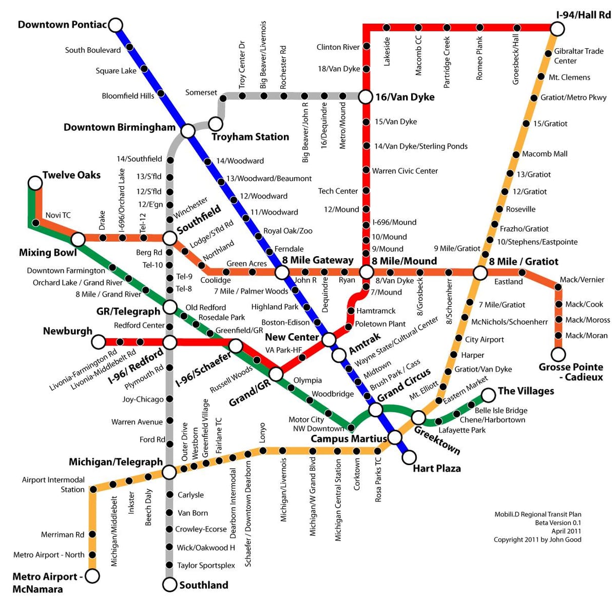 Транзит Детройт карті