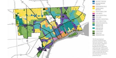 Карта Детройта закинутих будівлях карті