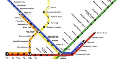 Метро Детройт карті